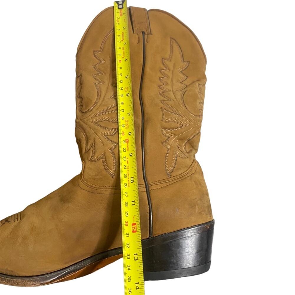 Men's Brown 13 Abilene Western Cowboy Rodeo Distressed Tanned Leather Boots - Picture 12 of 16